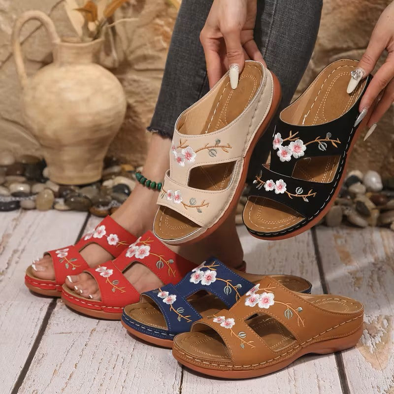 Flower – Women's Comfort Sandals - Black - 40