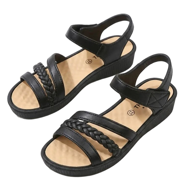 Tressé – Women's Comfort Sandals - Black - 36