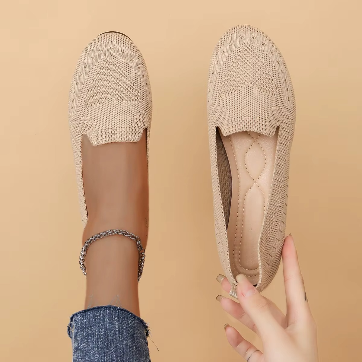 Velvet – Comfort Shoes - Beige - 44