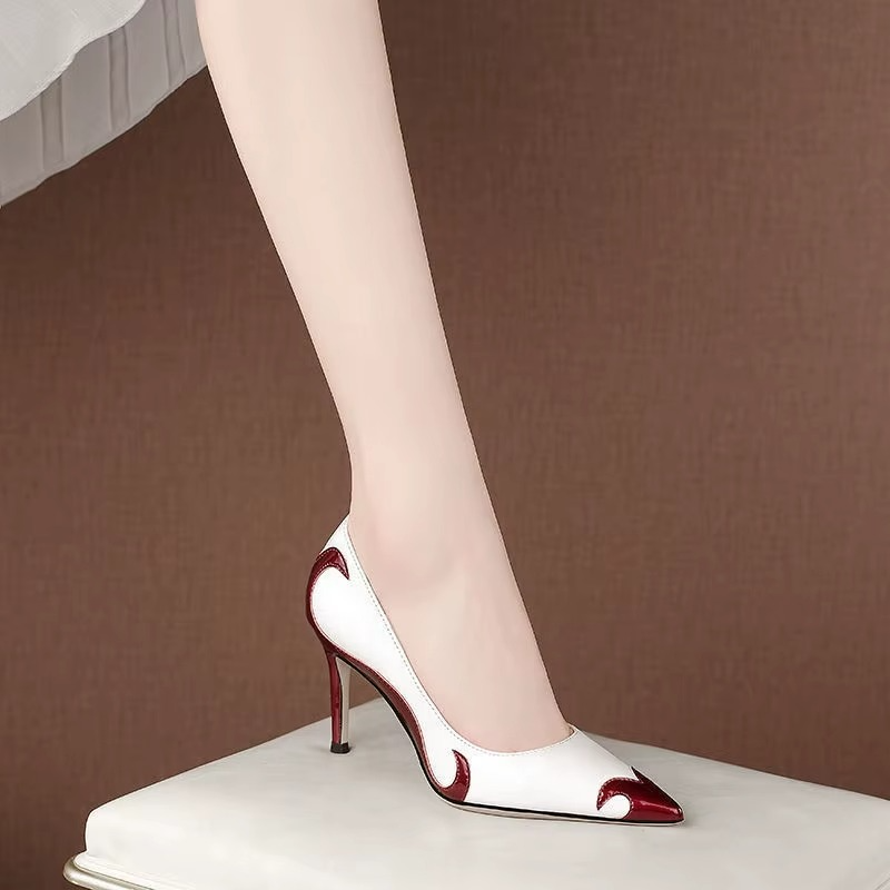 Flame – Comfort Heeled Shoes - Red - 36