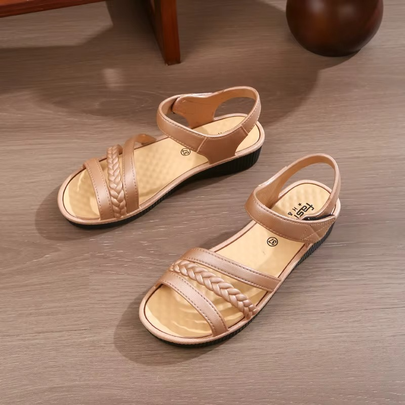 Tressé – Women's Comfort Sandals - Beige - 36