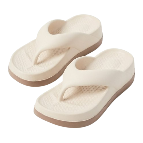 Comfort – Women's Comfort Flip-Flops - Beige - 33