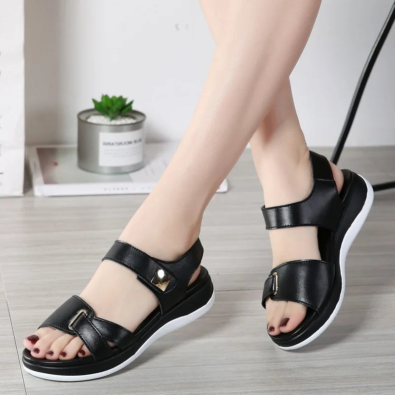 Korean – Women's Comfort Sandals - Beige - 38