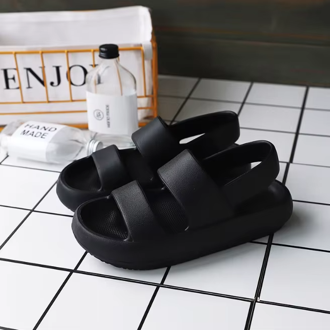 Cotton – Women's Comfort Sandals - Black - 37