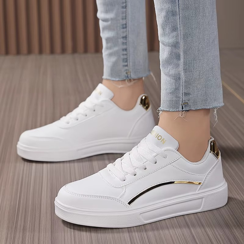 Gold Trace – Comfort Trainers - White - 41