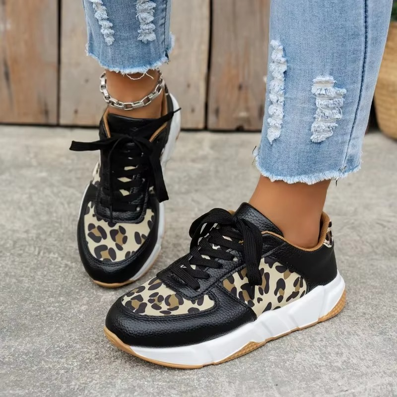 Safari – Women's Comfort Trainers - Leopard Print - 38