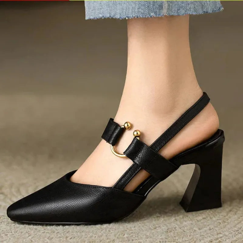 Divina – Comfort Heeled Shoes - Black - 40