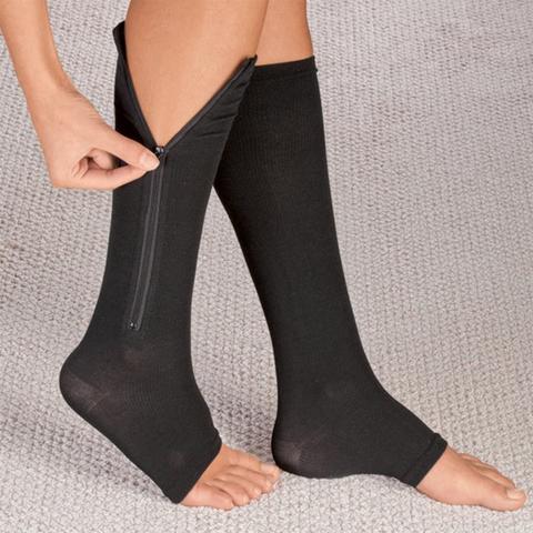 FlexZip – Stretch Socks con zip - Beige - XL