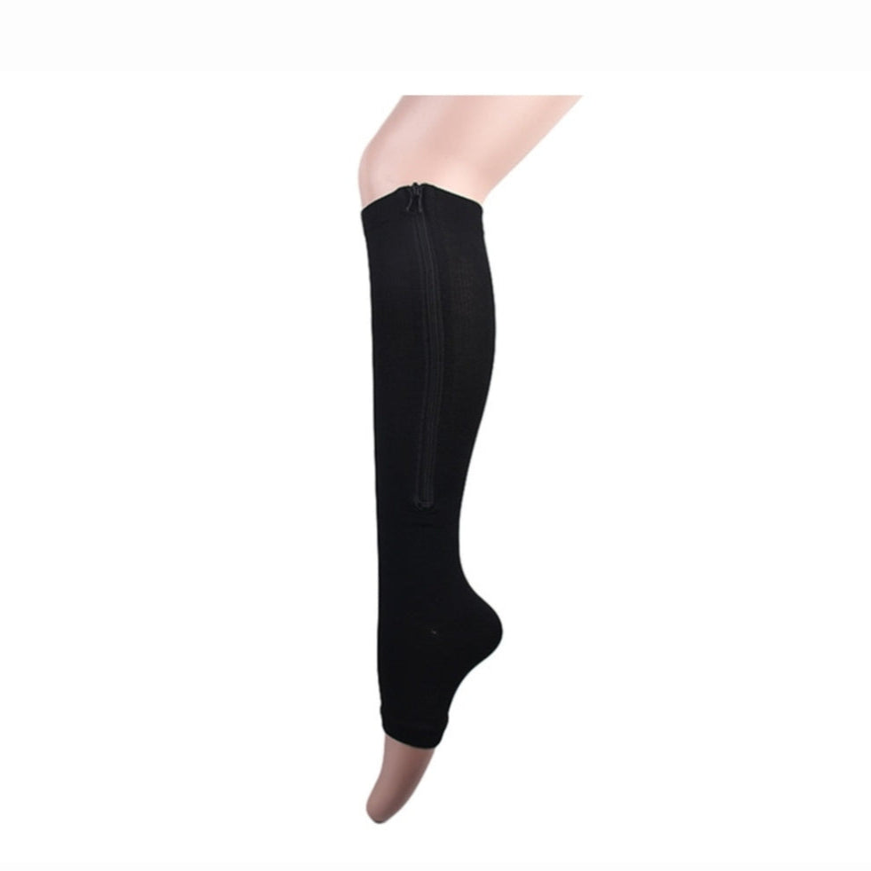 FlexZip – Stretch Socks con zip - Black - L