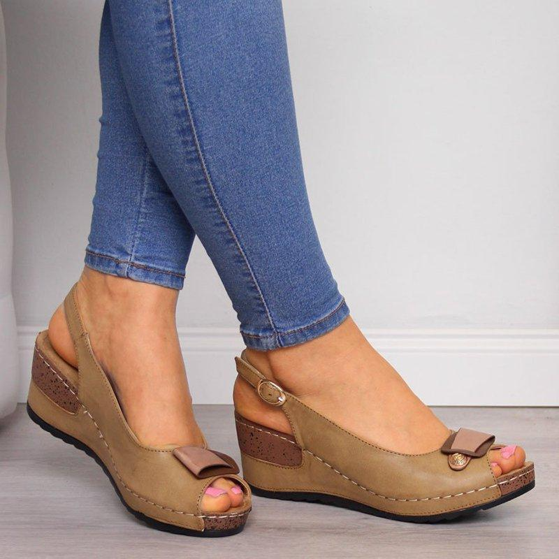 Feminy – Women's Comfort Sandals - Brown - 36