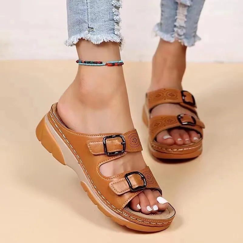 Via Confort – Women's Comfort Sandals - Brown - 36