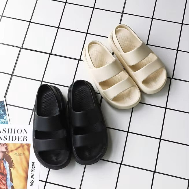 Cotton – Women's Comfort Sandals - Black - 36