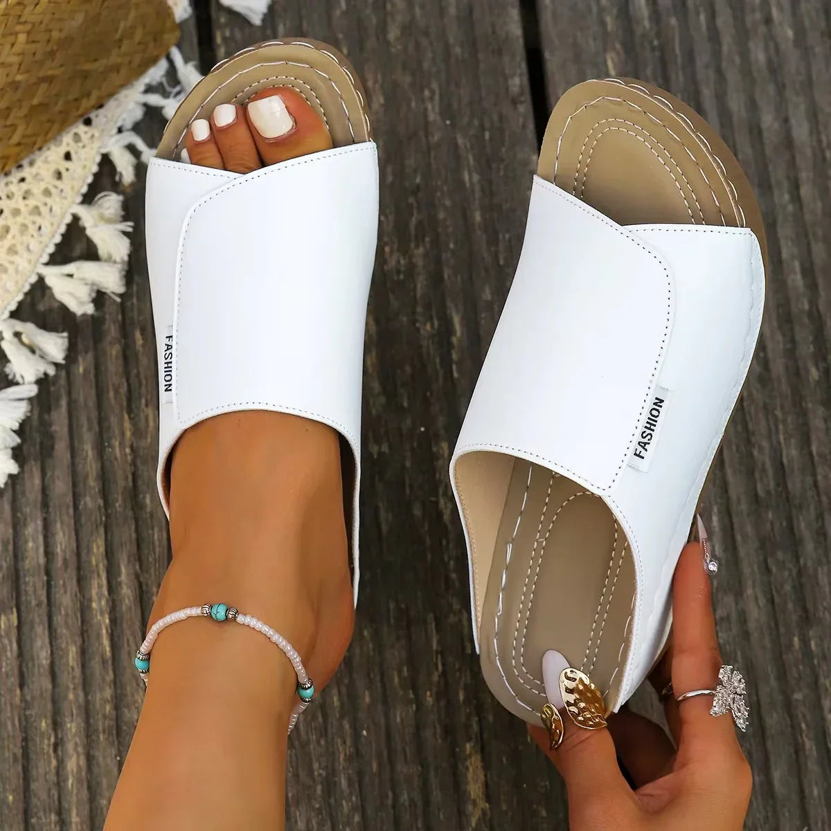 Serena – Women's Comfort Sandals - White - 40