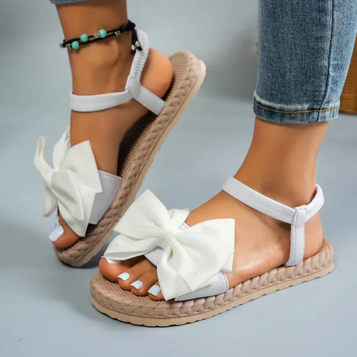 Lace – Women's Comfort Sandals - White - 38