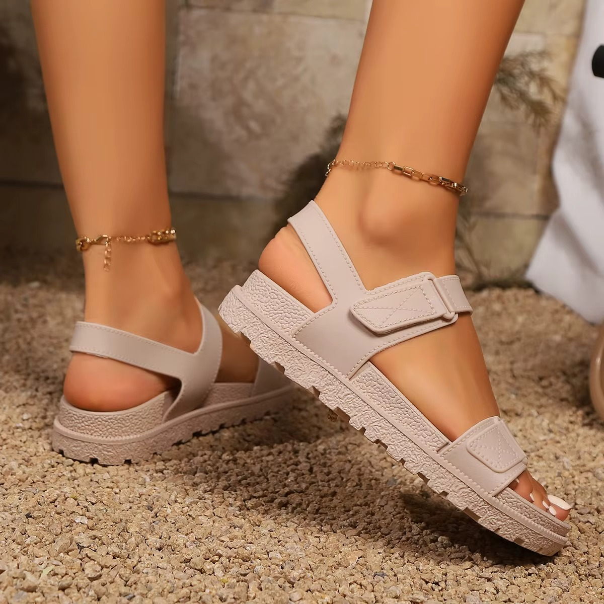 Nina – Women's Comfort Sandals - Beige - 40