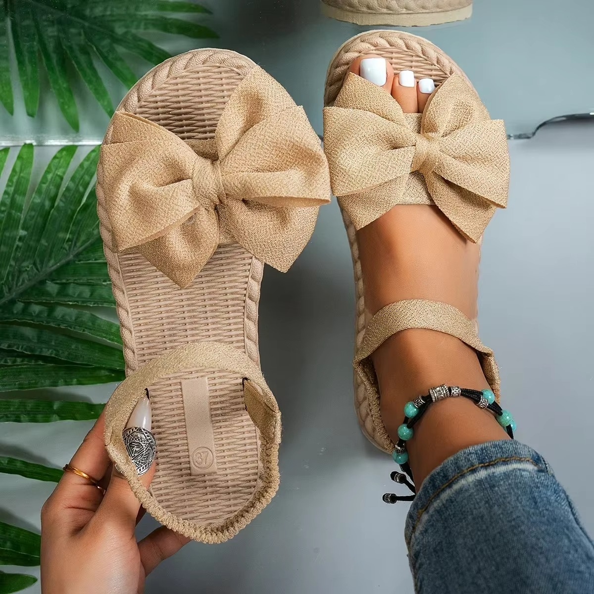 Lace – Women's Comfort Sandals - White - 42