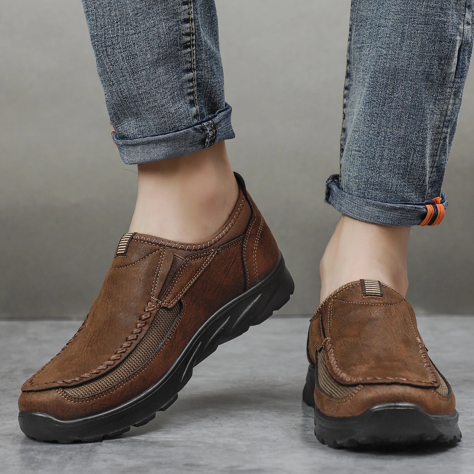 Winston Classic – Men's Comfort Trainers - Brown - 40