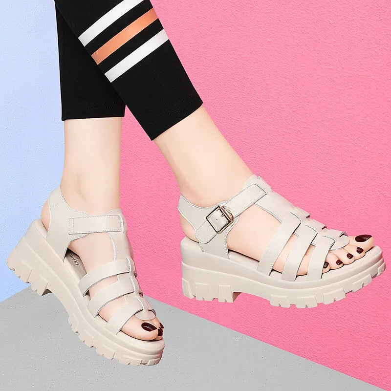 Eva – Women's Comfort Sandals - Beige - 35
