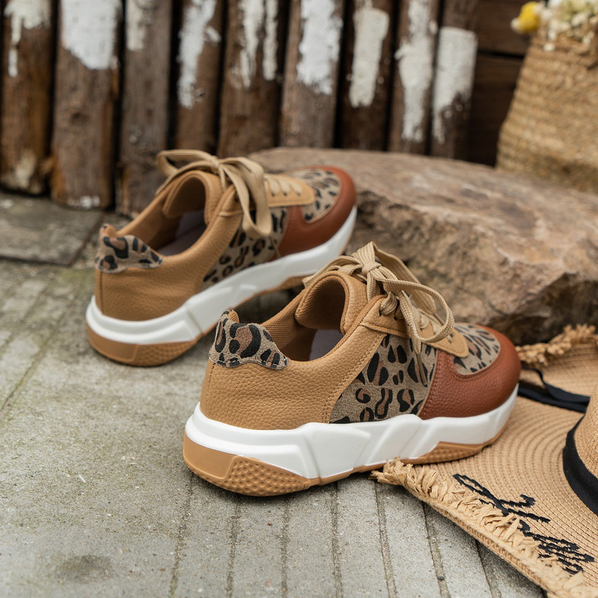 Safari – Women's Comfort Trainers - Leopard Print - 43