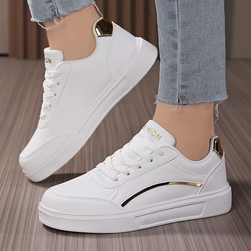 Gold Trace – Comfort Trainers - White - 42