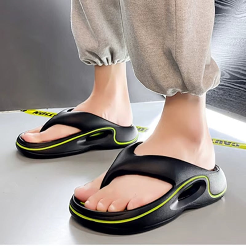 Vitale – Women's Comfort Flip-Flops - Black/Green - 38