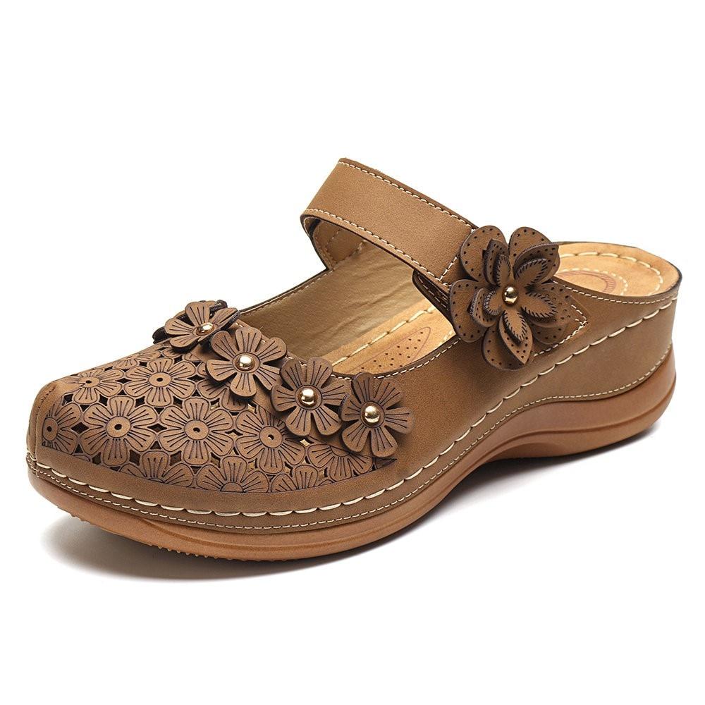 Flowers – Women's Comfort Sandals - Black - 41